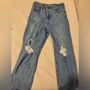 Levi’s Distressed Blue Jeans (Ribcage straight)